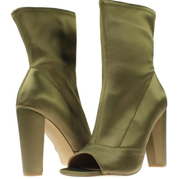 Steve Madden Shoes - Steve Madden King Mid Calf Satin Peep Toe